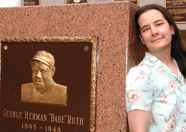 Author Cecilia Tan with Babe Ruth